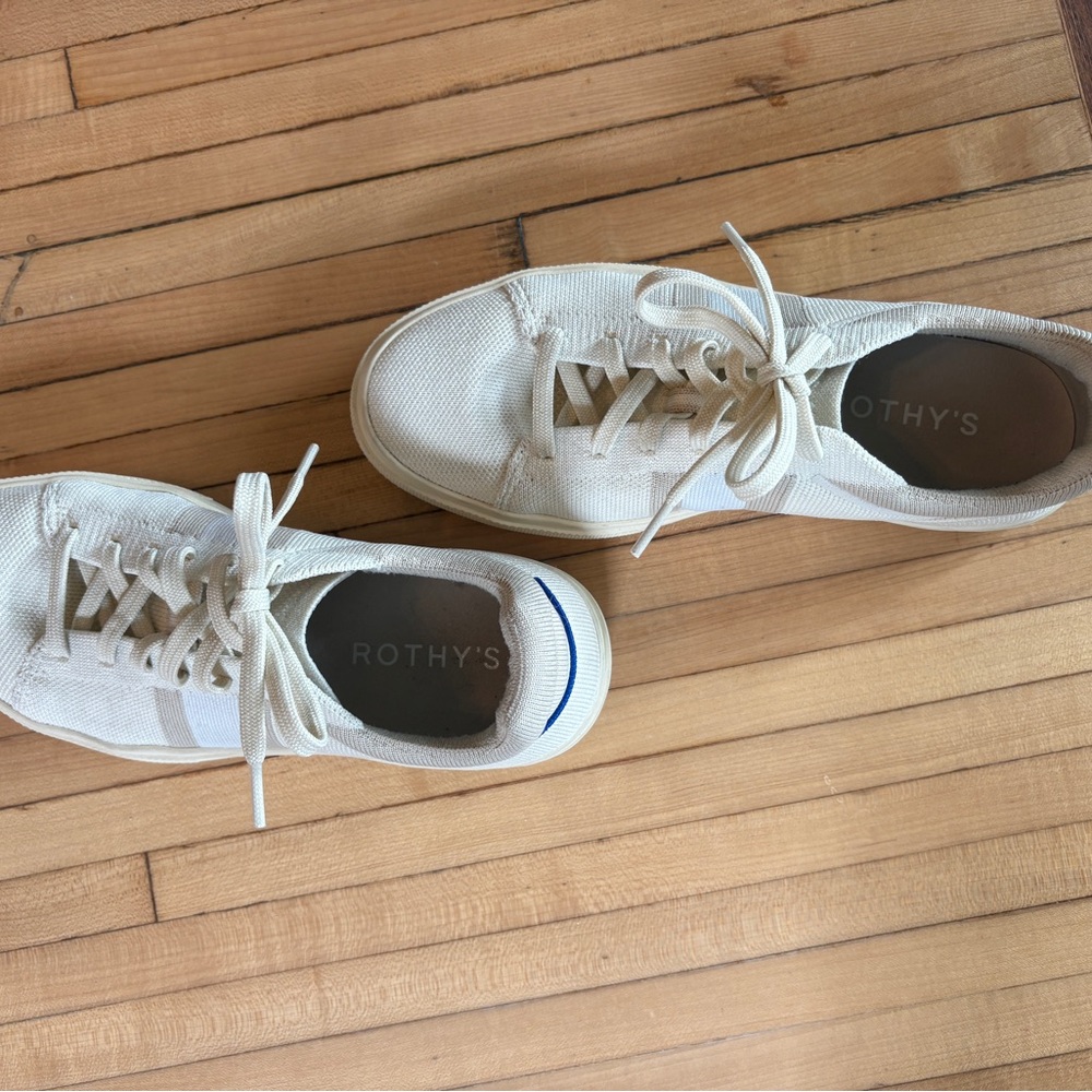 Rothy's Off-White Lace-Up Sneakers